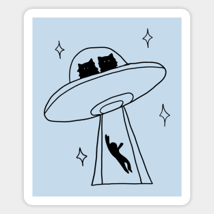 cat alien abduction line art Magnet